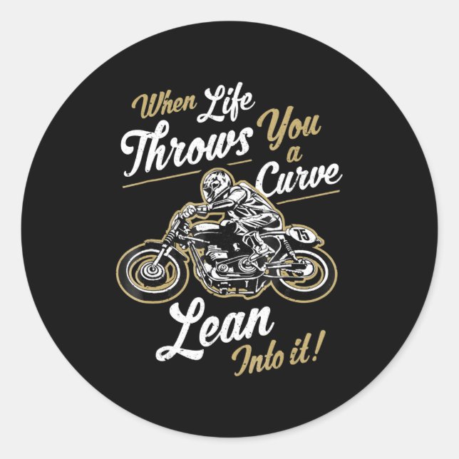Funny Biker Quotes Sarcastic Motorcycle Rider Gift Classic Round Sticker (Front)