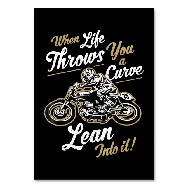 Funny Biker Quotes Sarcastic Motorcycle Rider Gift Table Number (Front)
