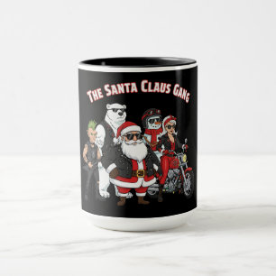 Funny Biker Santa Claus Gang Rock and Roll Mug