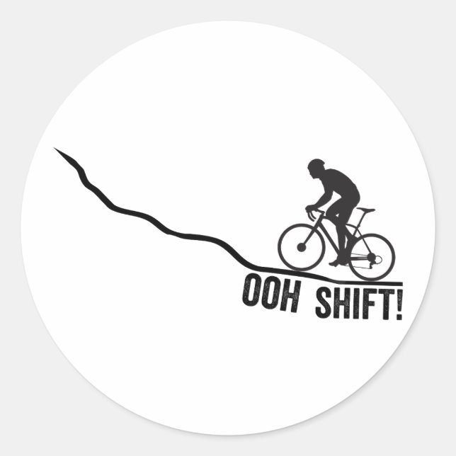 Funny Biker Using Shifters Classic Round Sticker (Front)