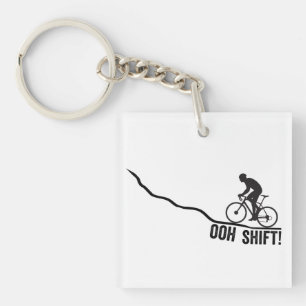 Funny Biker Using Shifters Key Ring