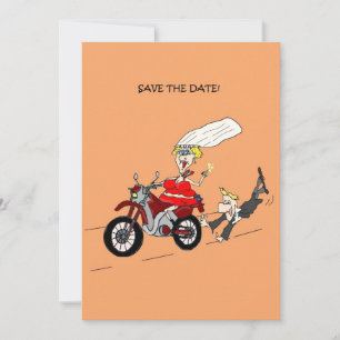 Funny Biker Wedding Save the Date Card – Motorcycl