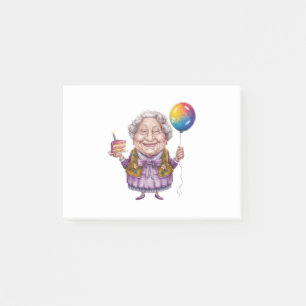Funny Biking Grandma Birthday Party Art Post-it Notes