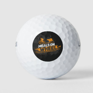  Funny Biking Meals on Wheels Cycling Gag Golf Balls