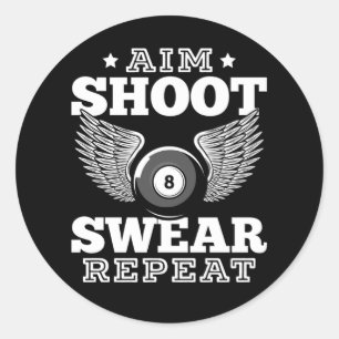 Funny Billard Retro 8  Ball Saying Classic Round Sticker