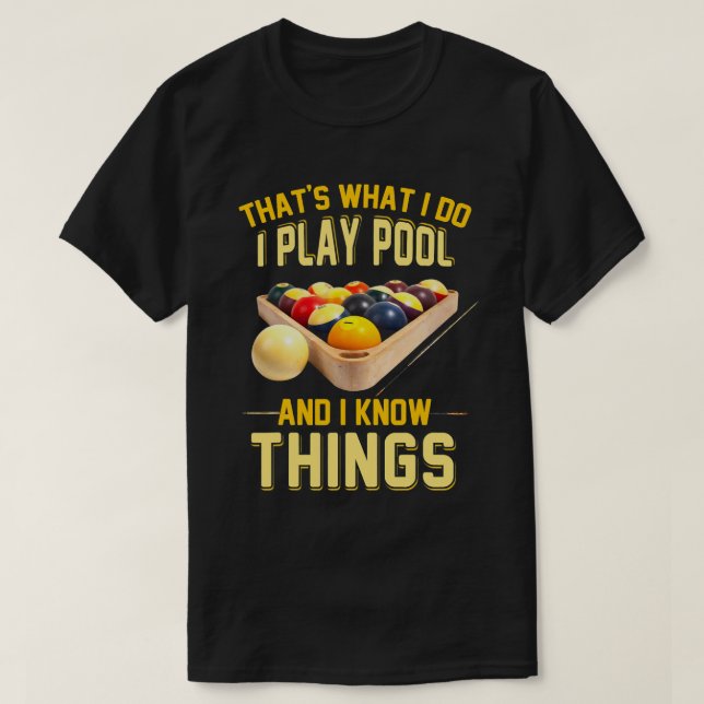 Funny Billards shirts for men 8 Ball Pool Billiard (Design Front)