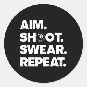 Funny Billiard Art For Men Women Billiard Player P Classic Round Sticker