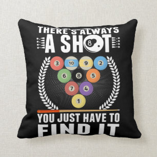 Funny Billiard Joke Cue Snooker Pool Player Cushion