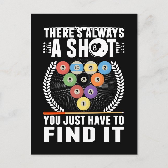 Funny Billiard Joke Cue Snooker Pool Player Postcard (Front)