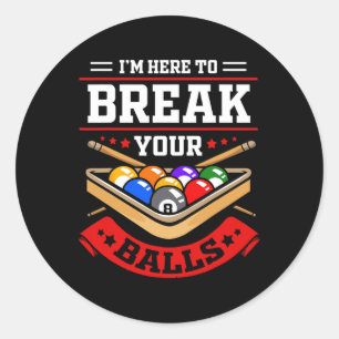 Funny Billiard Outfit For Pool Billiard Player Classic Round Sticker