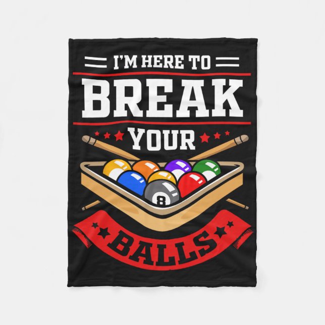 Funny Billiard Outfit For Pool Billiard Player  Fleece Blanket (Front)