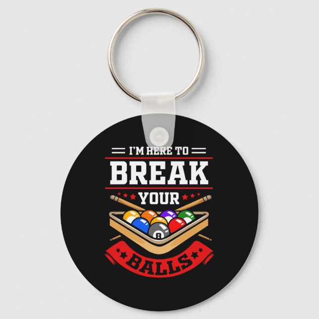 Funny Billiard Outfit For Pool Billiard Player  Key Ring (Front)