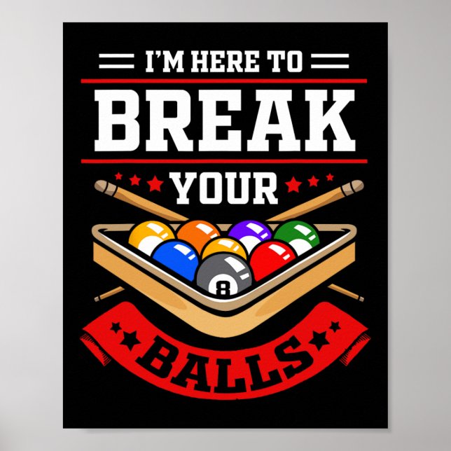 Funny Billiard Outfit For Pool Billiard Player  Poster (Front)