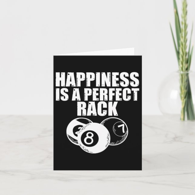Funny Billiard Pool Game Night Happiness Is A Perf Card (Front)
