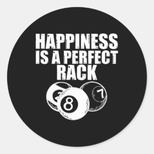Funny Billiard Pool Game Night Happiness Is A Perf Classic Round Sticker