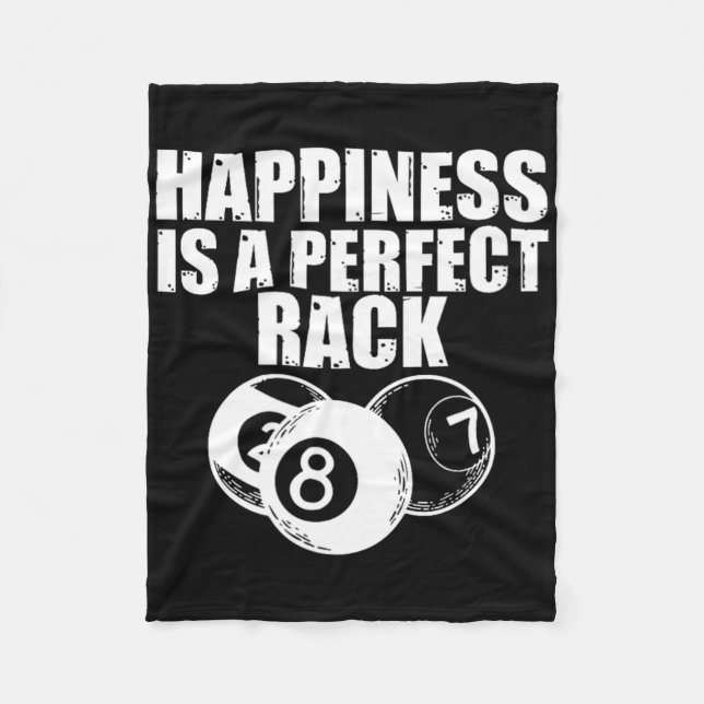 Funny Billiard Pool Game Night Happiness Is A Perf Fleece Blanket (Front)