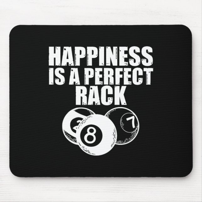 Funny Billiard Pool Game Night Happiness Is A Perf Mouse Pad (Front)