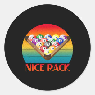 Funny Billiards 9 Ball Pool Player Vintage Nice Ra Classic Round Sticker