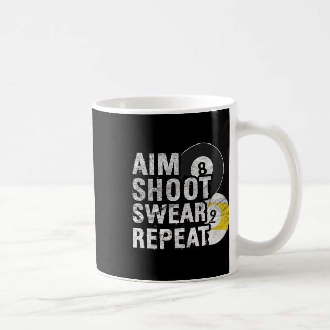 Funny Billiards Aim Shoot Swear  Coffee Mug (Right)