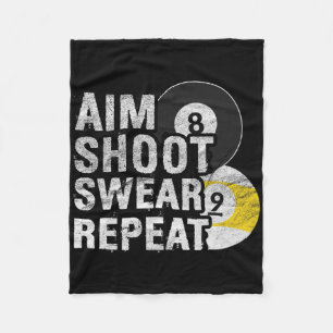 Funny Billiards Aim Shoot Swear Fleece Blanket