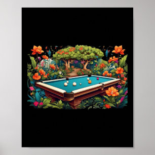 Funny Billiards Art Billiards Playing Pool Players Poster