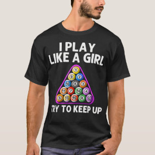 Funny Billiards Art For Girls Mum 8 Ball Pool Play T-Shirt