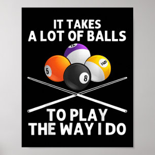 Funny Billiards Art For Men Boys Billiard Lover Po Poster