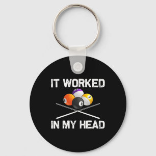 Funny Billiards Art For Men Women Billiard Lover P Key Ring