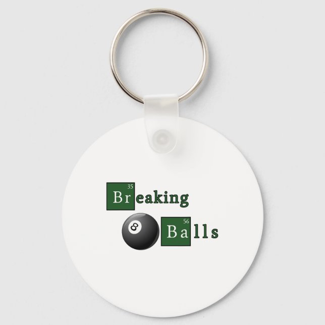 Funny Billiards Breaking Pool  Key Ring (Front)