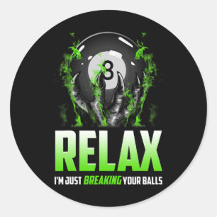 Funny Billiards Design 8 Ll Snooker Pool Cue Stick Classic Round Sticker