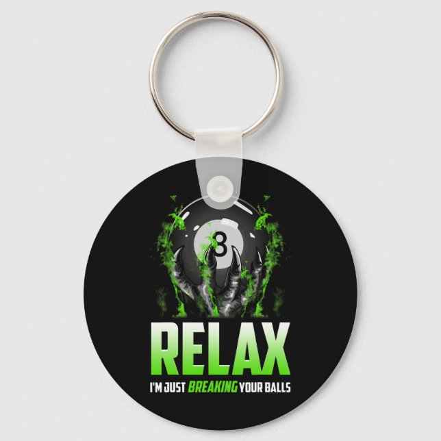 Funny Billiards Design 8 Ll Snooker Pool Cue Stick Key Ring (Front)