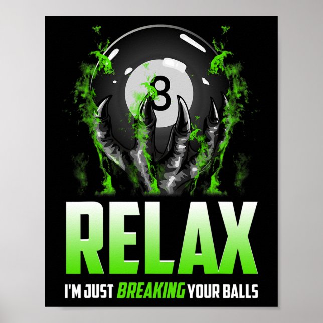 Funny Billiards Design 8 Ll Snooker Pool Cue Stick Poster (Front)