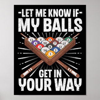 Funny Billiards Design For Men Women Billiard Pool Poster