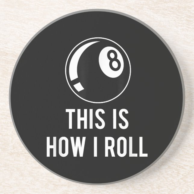 Funny Billiards Design For Pool Players Retro 8 Ba Coaster (Front)