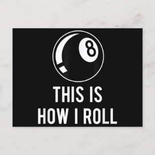 Funny Billiards Design For Pool Players Retro 8 Ba Holiday Postcard