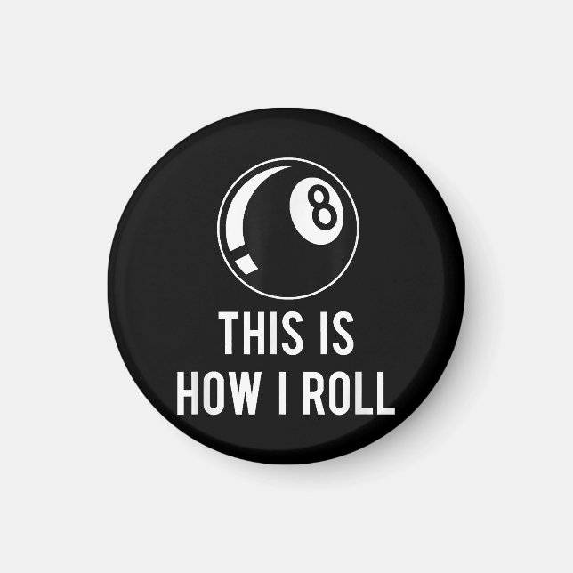 Funny Billiards Design For Pool Players Retro 8 Ba Magnet (Front)