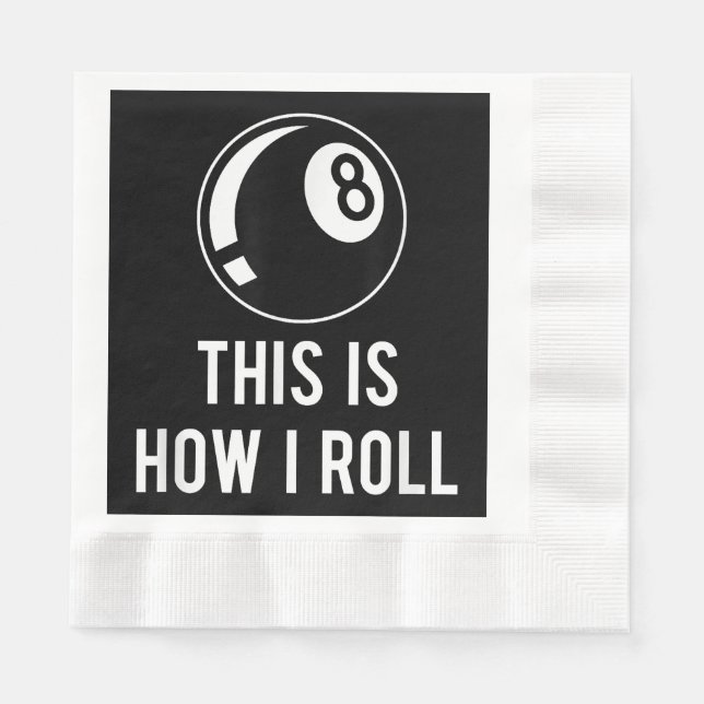 Funny Billiards Design For Pool Players Retro 8 Ba Napkin (Front)