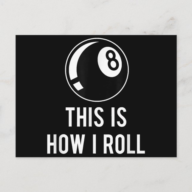 Funny Billiards Design For Pool Players Retro 8 Ba Postcard (Front)