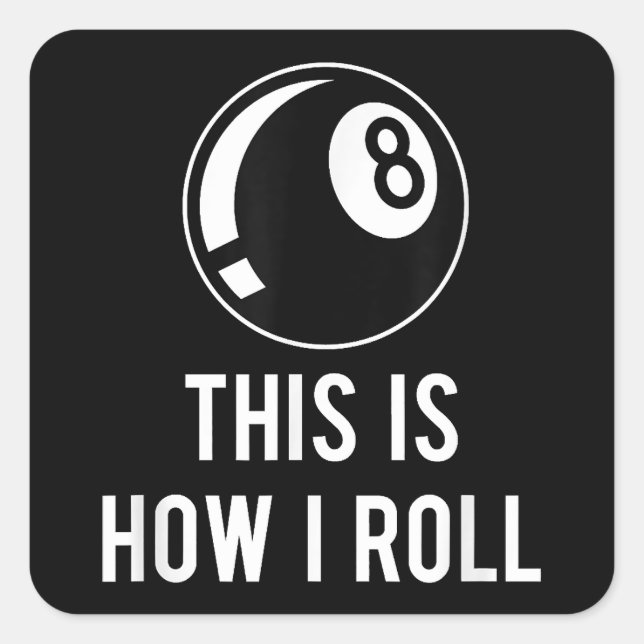 Funny Billiards Design For Pool Players Retro 8 Ba Square Sticker (Front)