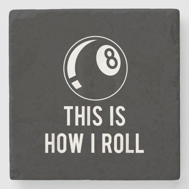 Funny Billiards Design For Pool Players Retro 8 Ba Stone Coaster (Front)
