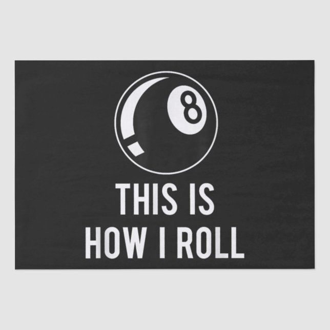 Funny Billiards Design For Pool Players Retro 8 Ba Tissue Paper (Front)