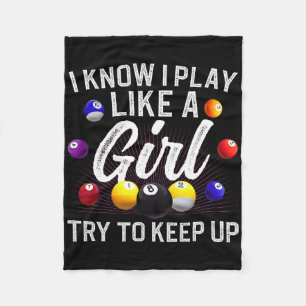 Funny Billiards Design For Women Girls Pool Billia Fleece Blanket