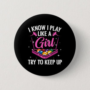 Funny Billiards Design For Women Ladies Girls Pool 6 Cm Round Badge