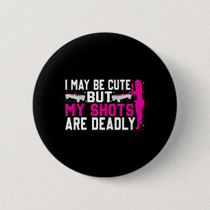 Funny Billiards Design For Women Pool Player Ladie 6 Cm Round Badge