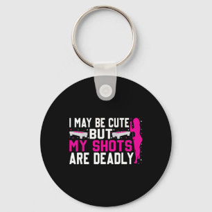 Funny Billiards Design For Women Pool Player Ladie Key Ring