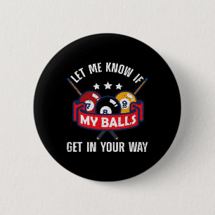Funny Billiards Design Pool Player Men Women Billi 6 Cm Round Badge