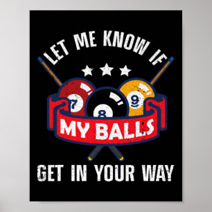Funny Billiards Design Pool Player Men Women Billi Poster