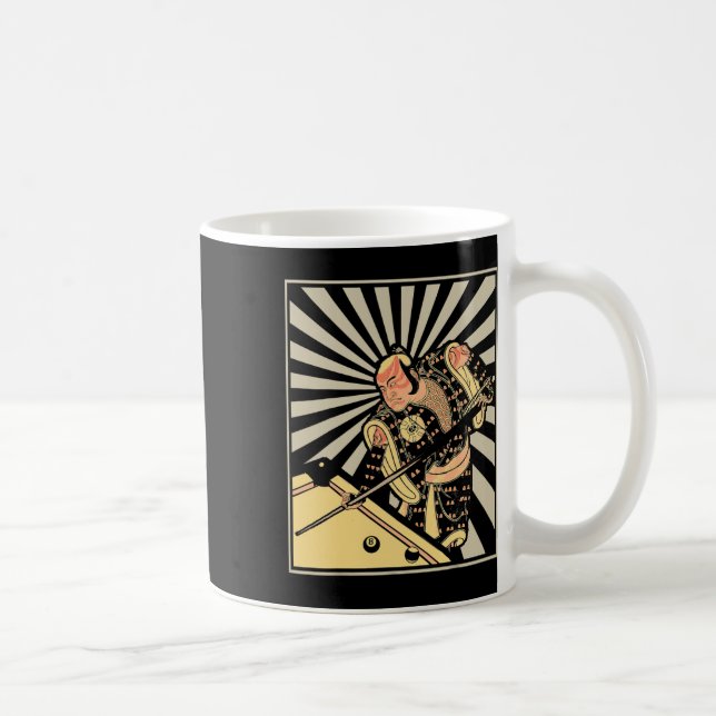 Funny Billiards Gift For 8-ll Pool Player Samurai  Coffee Mug (Right)
