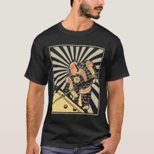 Funny Billiards Gift For 8-ll Pool Player Samurai T-Shirt