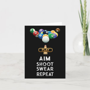 Funny Billiards Gift T Shirt For Pool Player  Card